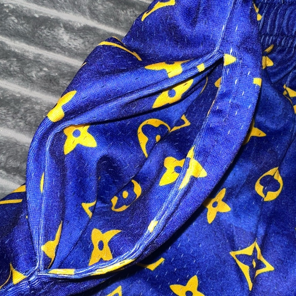 Asylum Men’s Blue & Yellow Satin Mesh Shorts - MEDIUM - BRAND NEW - Picture 4 of 6